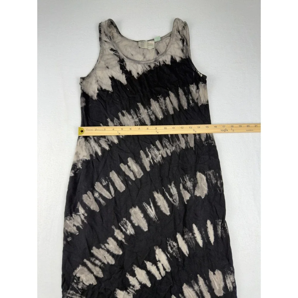 Saturday Sunday Anthropologie Tie Dye Midi Dress Black Grey Sleeveless L - Picture 6 of 8